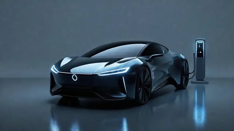 Un coche eléctrico futurista y elegante