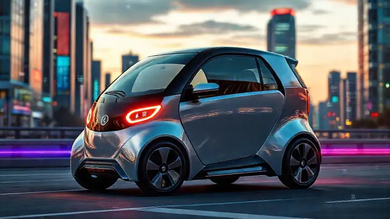 Coche futurista urbano, elegante y brillante