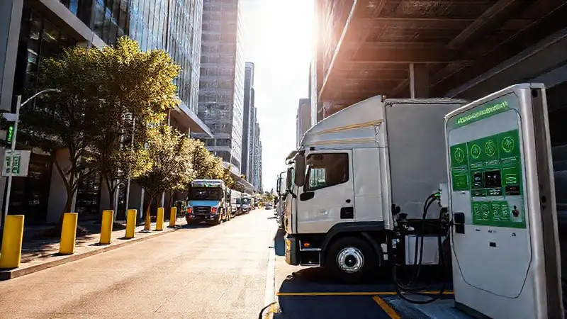Estación de carga eléctrica urbana moderna