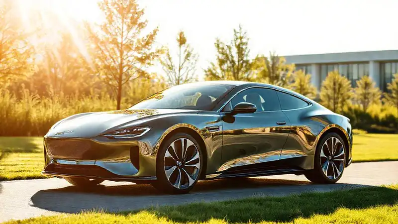 Un coche eléctrico lujoso irradia elegancia sostenible
