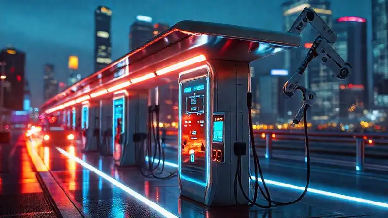 Estación de carga futurista