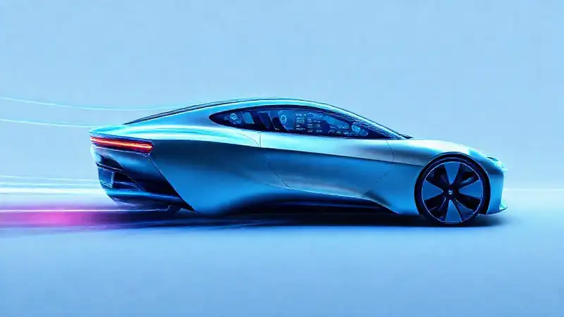 Coche eléctrico futurista, diseño elegante y tecnológico