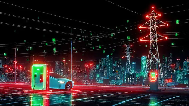 Energía eléctrica futurista, redes inteligentes y diseño