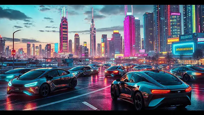 Ciudad futurista vibrante y tecnológicamente avanzada