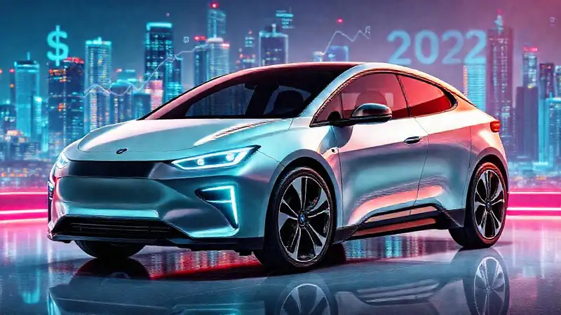Coche eléctrico futurista, 2025, tecnología avanzada