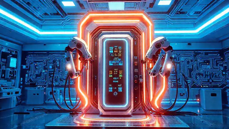 Estación de carga futurista y tecnológica