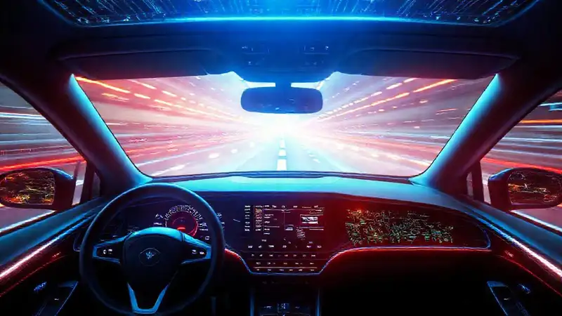 Coche autónomo: diseño futurista y tecnológico