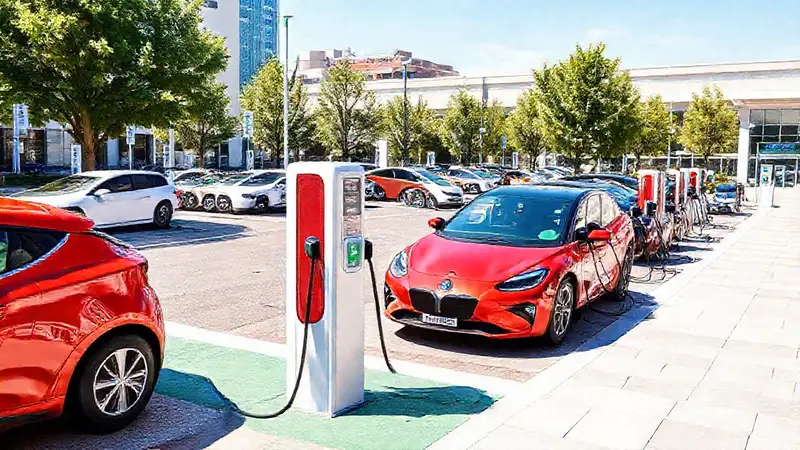 Carga eléctrica urbana y futurista