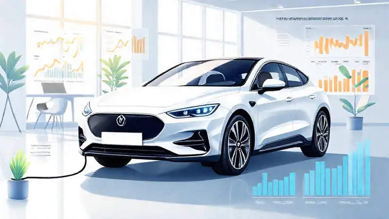 Un coche eléctrico presenta datos financieros visuales