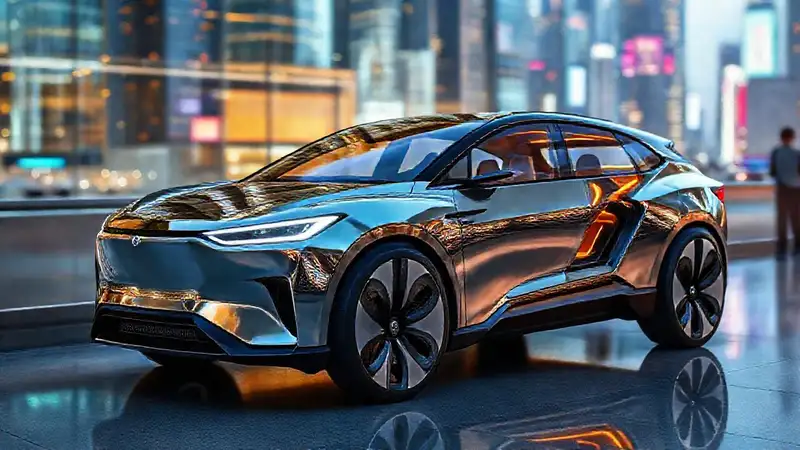 Crossover eléctrico lujoso, diseño futurista 2025