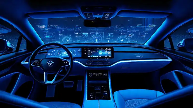 Coche futurista: diseño minimalista y tecnológico