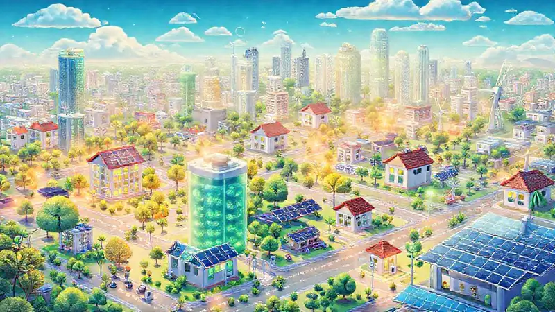 Energía limpia construye ciudades brillantes