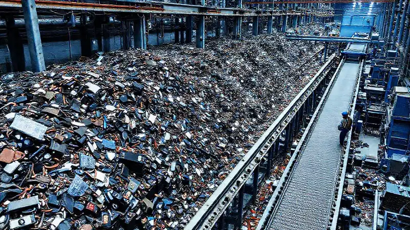 Reciclaje industrial de baterías en detalle