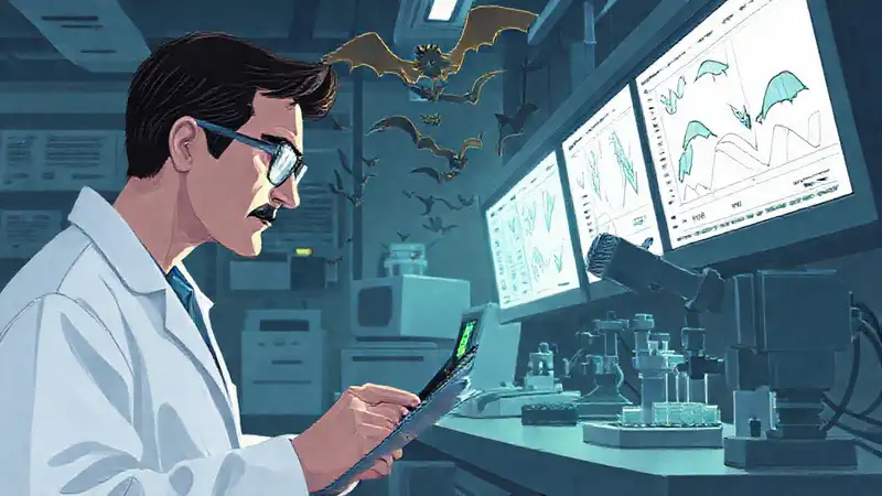 Científico observa datos en laboratorio