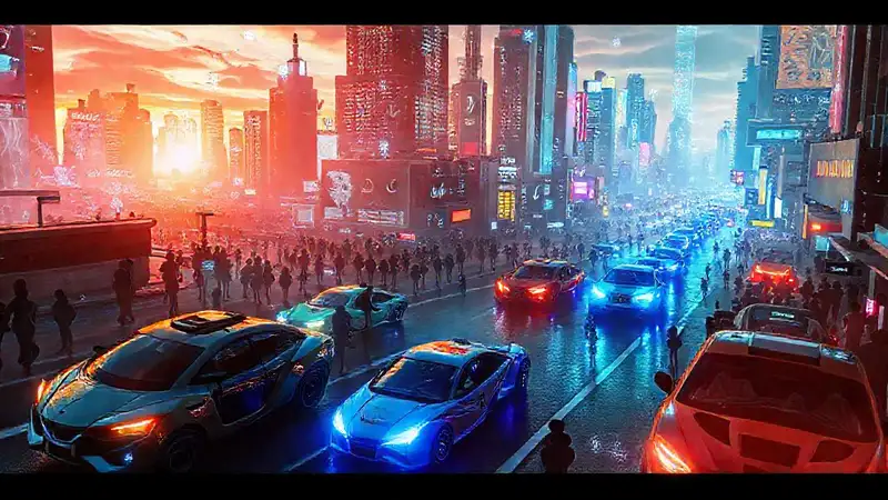 Ciudad futurista de alta tecnología