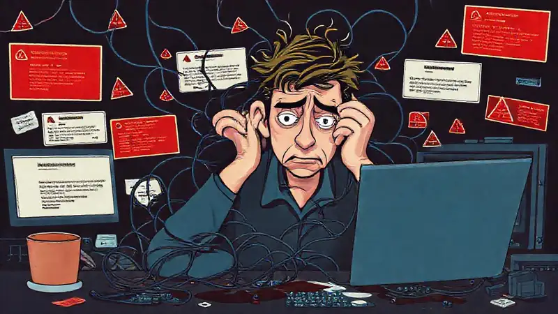 Un programador frustrado enfrentaba un caos digital
