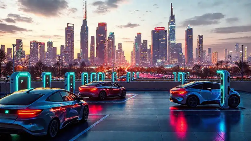 Ciudad futurista de energía limpia