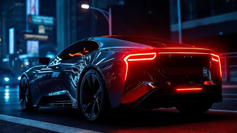 Coche futurista eléctrico emite alertas urbanas