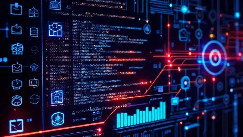 Interfaz digital futurista y vibrante