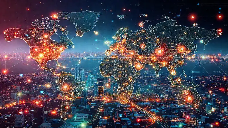 Red energética global, vibrante y conectada