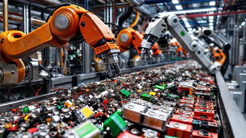 Robots recicladores separan baterías con eficiencia