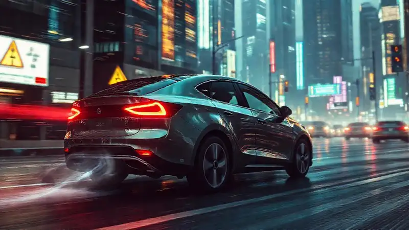 Un coche eléctrico falla en frenar