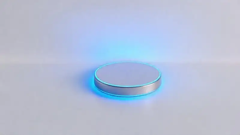Cargador inalámbrico minimalista, luz azul futurista