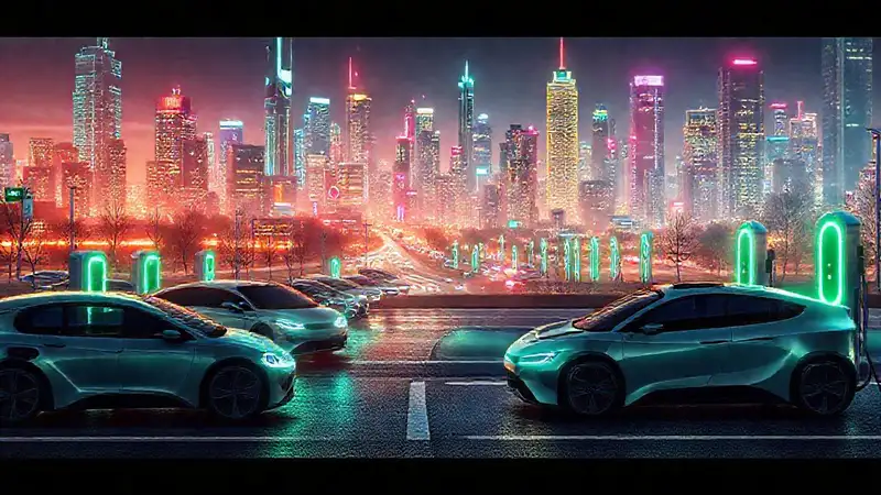 Ciudad futurista y energía brillante en 2025