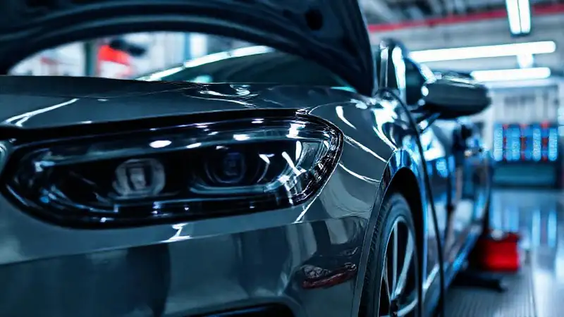 Técnico eléctrico reparando coches con tecnología avanzada