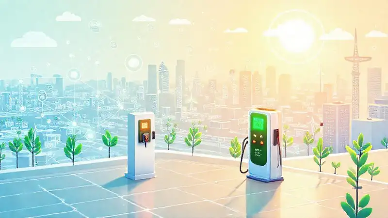 Energía sostenible conecta un futuro brillante