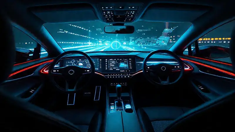 Un coche futurista digitalmente minimalista