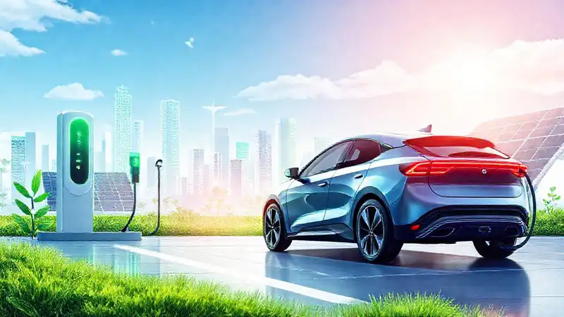 Coches eléctricos alimentan una ciudad futurista