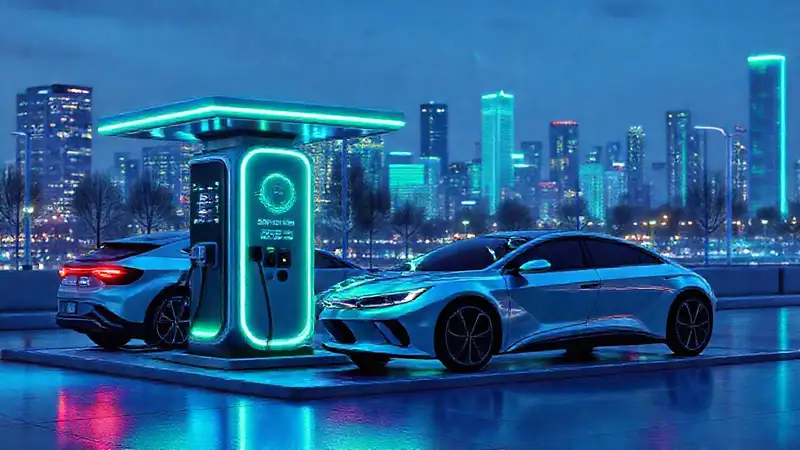 Estación de carga futurista