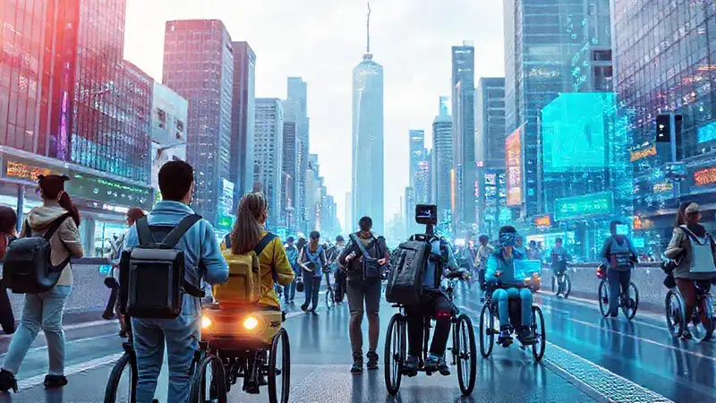 Una ciudad futurista accesible y optimista