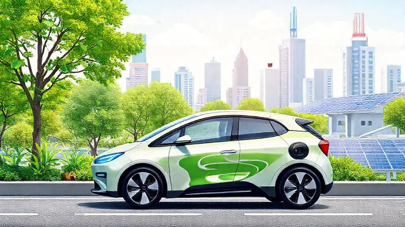 Coche eléctrico: futuro urbano sostenible y brillante