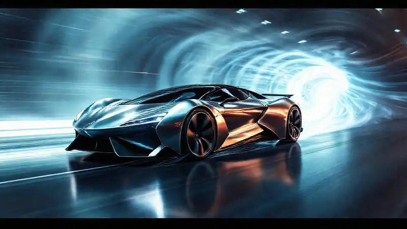 Un coche aerodinámico visualiza la velocidad