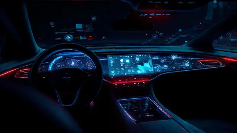 Interfaz futurista de coche digital